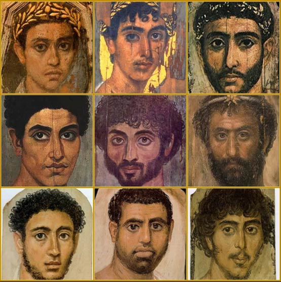 Nueve retratos de la momia de Fayum