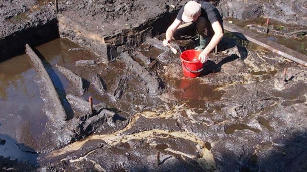 Excavating the site in Bolków, Poland.