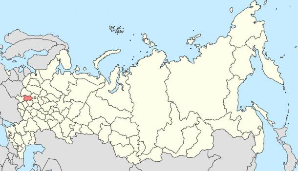 Location of Kaluga Oblast in Russia, where researchers claim to have found a 300-million-year-old screw