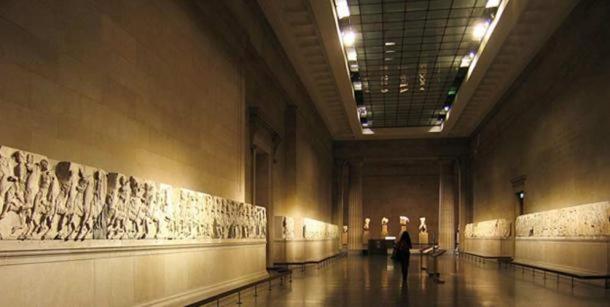 The Parthenon Marbles on display in the British Museum, London. 