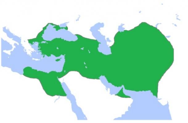 La extensión del imperio persa cambió con el tiempo.  Este es un mapa del Imperio Aqueménida, mostrando su mayor extensión.