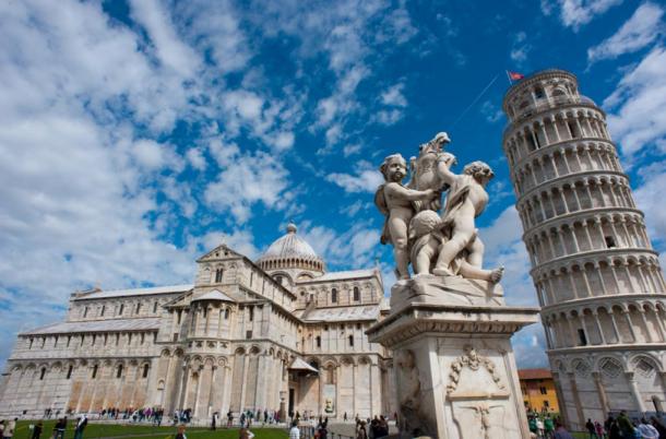 Putti Fuente, Catedral de Pisa y la Torre de Pisa