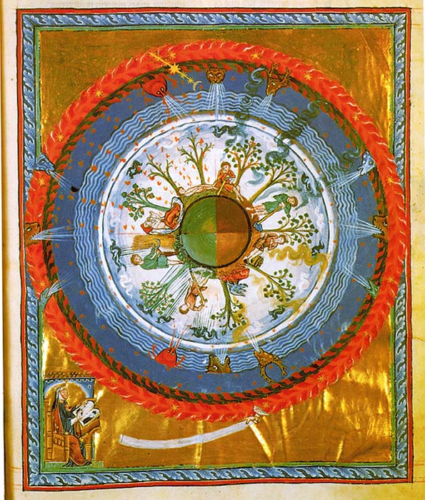 12th-century depiction of a spherical Earth with the four seasons. (Hildegard von Bingen / Public Domain)