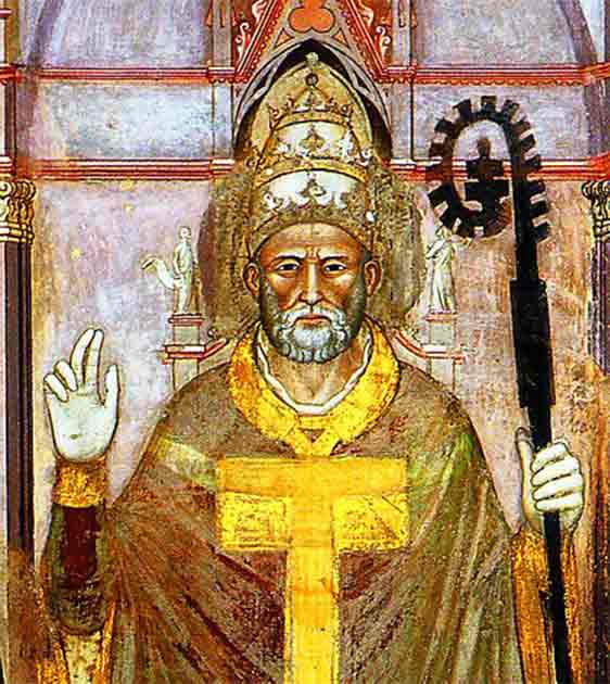 Fresco of Pope Innocent VI, 1365, at the Basilica of Santa Maria Novella (Public Domain)