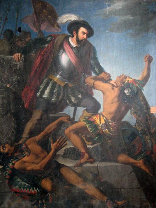 Hernan Cortés killing indigenous people of the Americas 