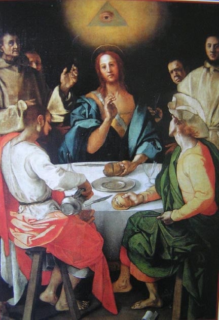 Jacopo Pontormo’s Supper at Emmaus, where the Eye of Providence is seen above Christ. (Erick Opena / CC BY-NC-ND 2.0)