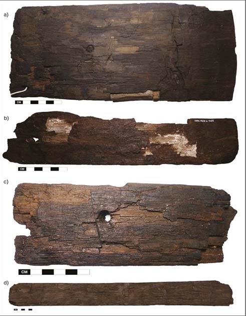 Oak planks and barrel stave from Tatsip Ataa, L. Guðmundsdóttir. Source: Antiquity