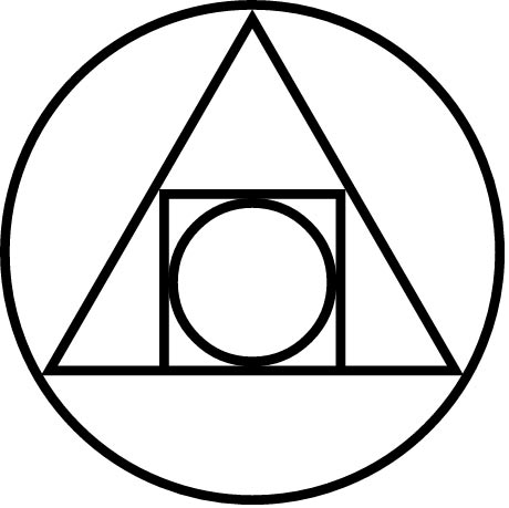 "Squaring the circle": an alchemical symbol (17th century) of the creation of the philosopher's stone.