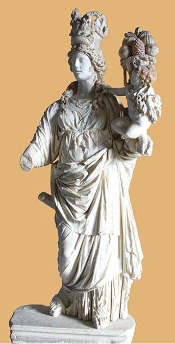 Statue of Tyche with Plutus. Istanbul Archeological Museum.