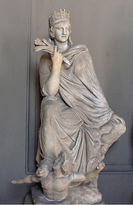 The Tyche of Antioch. Roman copy in marble after the original Greek bronze by Eutychides of the 3rd century BC. Vatican Museums.