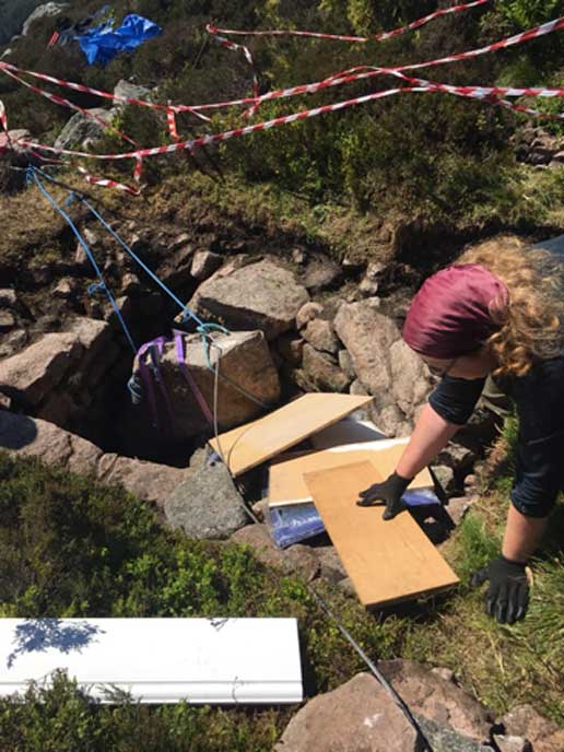 The blocking stone was removed from the prehistoric well on the 7 June. (Northern Picts /University of Aberdeen)