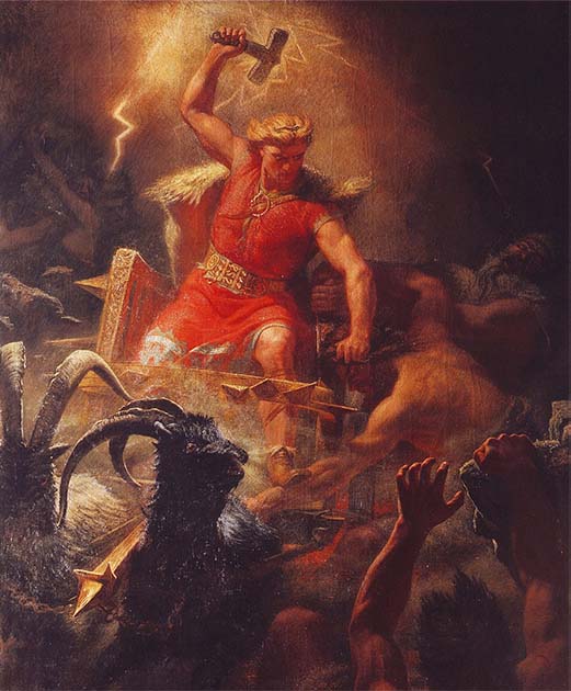 Thor’s fight with the Giants, by Mårten Eskil Winge. (Public domain)