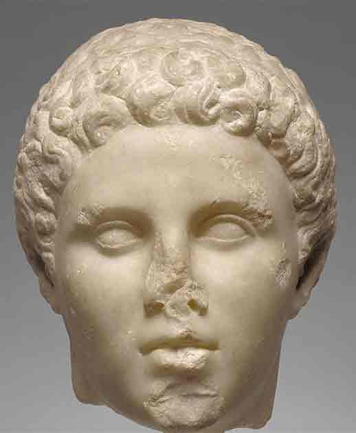 Head of Hephaistion sculpted in marble. Statue is at the Getty Museum in California. (Public Domain)