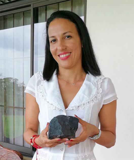 Marcia Campos Muñoz resisted the sale of her biggest piece of meteorite, even as its value exceeded that of gold.  (Andrea Solano Benavides / AAAS)