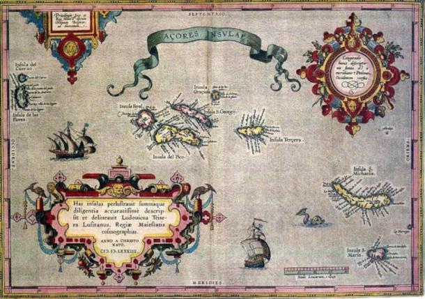 1584 map of the Azores Islands. (Public Domain)