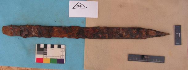 This iron Viking weapon is one of many that the University of Nottingham’s English research team hopes to analyze to determine its origins through its chemical fingerprints. (University of Nottingham)