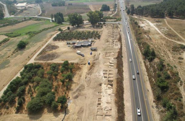 Aerial view of the excavations at Ein Tzipori during the 2012 season. (photo credit: COURTESY OF ISRAEL ANTIQUITIES AUTHORITY)