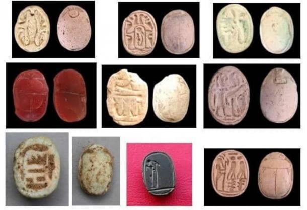 An array of scarabs engraved with deities were recovered. (MOTA)