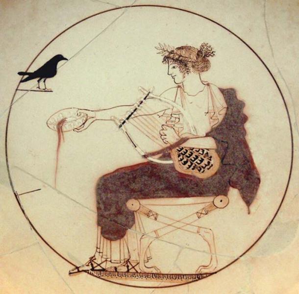 Apollo plays the lyre. Wikimedia Commons