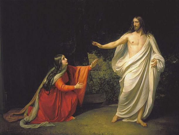 'マリア-マグダレーナへのイエス-キリストの出現。'(1835)アレクサンダー Andreyevichイワノフによって。 