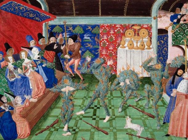 The Ball of the Burning Men was an incendiary and legendary party arranged by the wife of King Charles VI in France. (Public domain)