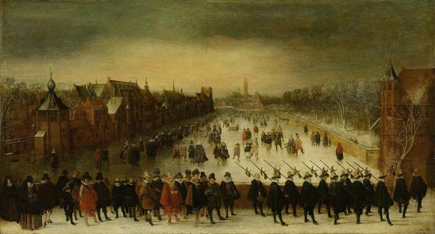 The Binnenhof has been a focal point of Dutch politics for centuries. This 1618 painting by A. van Breen shows prince Maurice of Orange at the site. (Public domain)