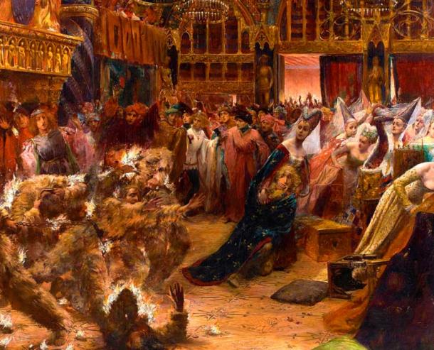 The Ball of the Burning Men, or le Bal des Ardents, is just one of many legendary parties which have gone down in history. This painting is by Georges Rochegrosse. Source: Public domain