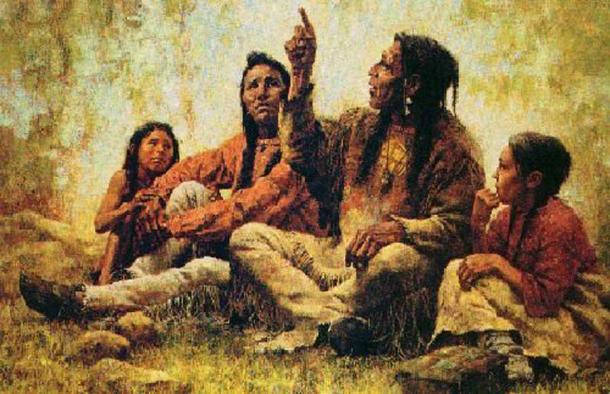 Según la leyenda Cherokee, tuvieron que luchar contra la gente de ojos de luna para asentarse donde lo hicieron por primera vez, que ahora es la Nación Cherokee.  (Leyendas de América)