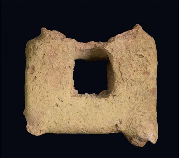 Clay incense altar. (Clara Amit/Israel Antiquities Authority)