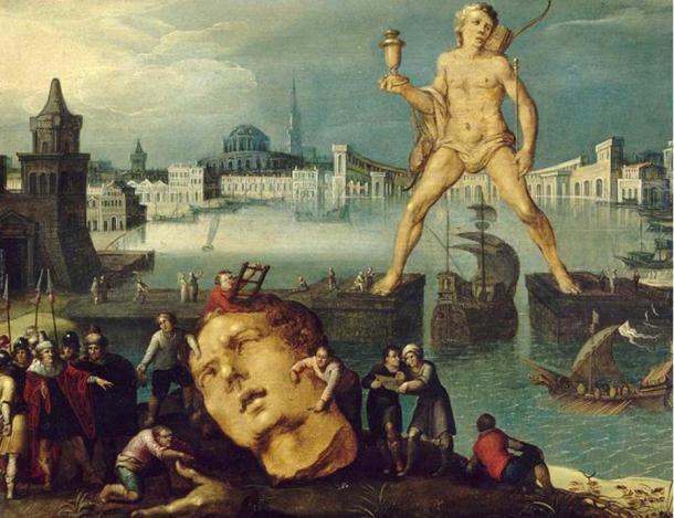 The Colossus of Rhodes by Louis de Caullery. (Public domain)