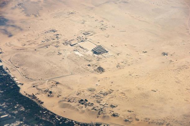 The Djoser step pyramid at Saqqara as seen from the air. (Vladyslav Siaber / Adobe Stock)