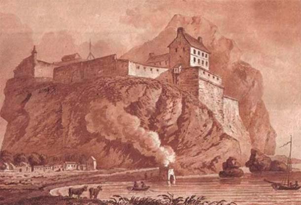 Dumbarton rock, castle, lime kiln and the clyde in 1800. (Public Domain)