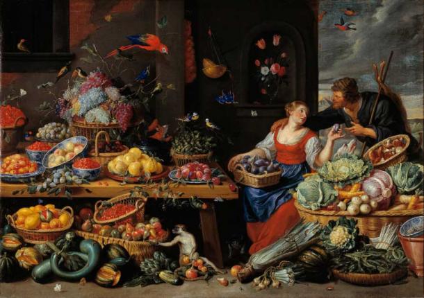 Exotic new products entering Renaissance markets fed a desire for tourism, Jan van Kessel the Elder 1650-1660 (Public Domain)