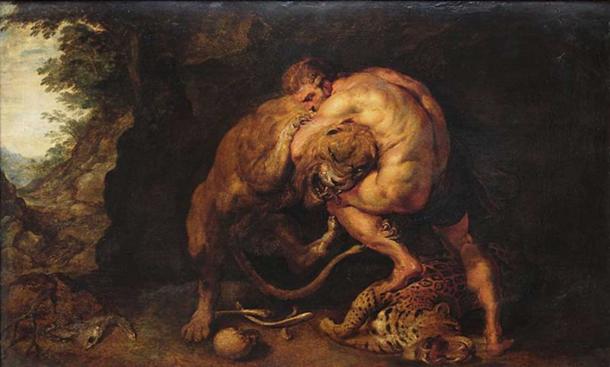 Heracles și leul Nemea de Peter Paul Rubens