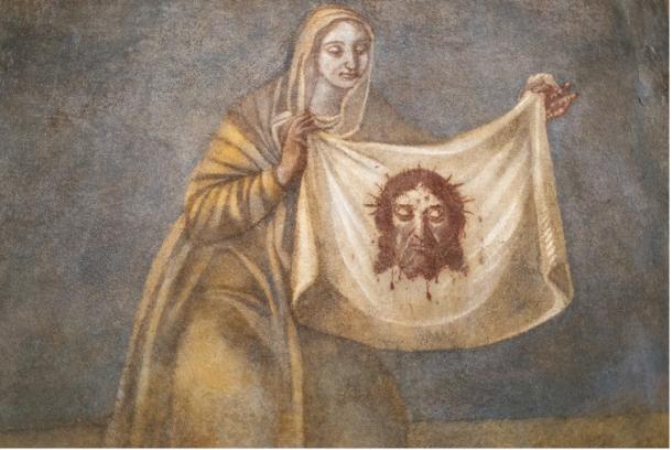 llustration of the face of Jesus on the shroud.