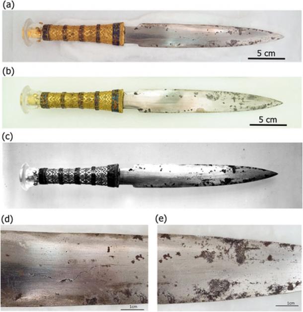 King Tut’s dagger, made from meteorite iron, was analyzed in the latest study and revealed to have come from somewhere outside of Egypt. (Meteoritics and Planetary Science)