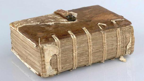 Leather-bound ancient text from Fountains Abbey. (British Library)