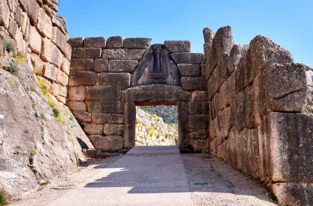 La Puerta del León.  Micenas.  Argólida, Grecia.  (Dominio publico)