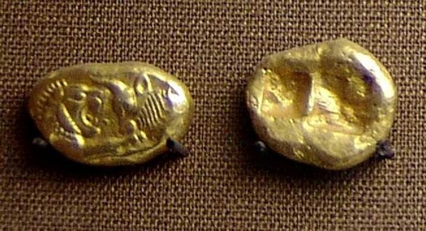 Lydian coin, 6th century BC. Pergamon museum. Berlin. 