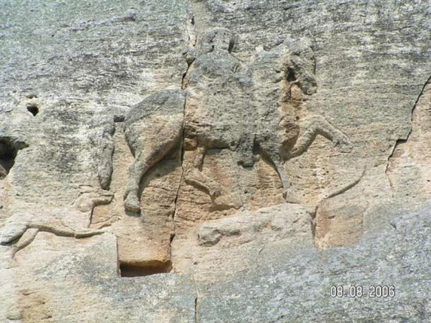 Madara Rider, Bulgarian relief from the 7th century AD, resembling earlier depictions of the Thracian Horseman. (Public Domain)