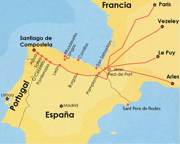 camino de santiago frances route map
