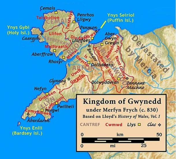 Map of the Kingdom of Gwynedd, c. 830 (my work/CC BY-SA 3.0)