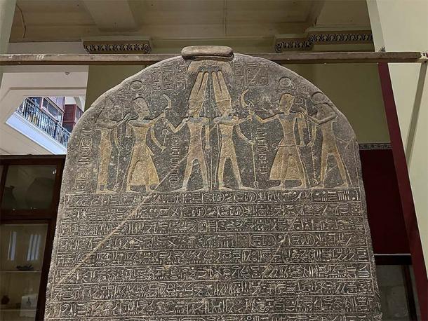Merneptah Stele, also known as the Israel Stele, is an ancient Egyptian inscription that mentions the Israelites and is housed in the Egyptian Museum in Cairo. (Onceinawhile / CC BY-SA 4.0)