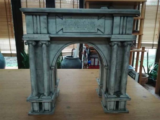 Model of the Roman Imperial Arch found in Viminacium. (Serbia Archaeological Institute)