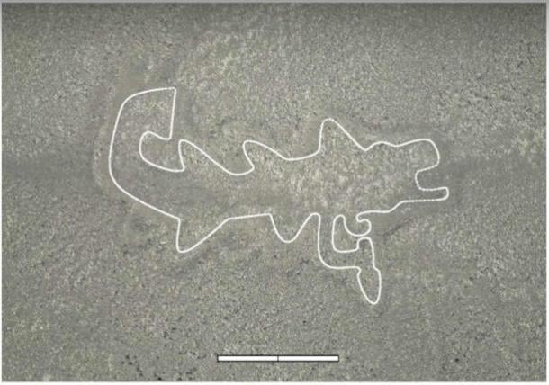 Nazca glyph likened to a killer whale holding a knife. (Sakai, M. et al./PNAS)