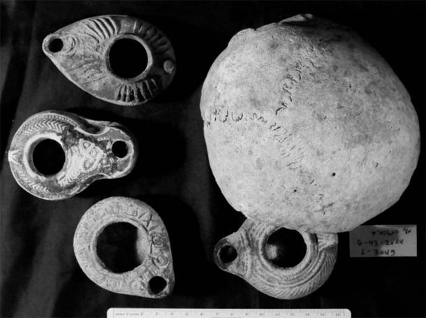 Oil lamps and human skulls found in the cave were used for ancient magical practice and ritual acts according to study. (B. Zissu/Te’omim Cave Archaeological Project)