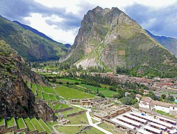 View from the top of the Ollantaytambo Ruins.