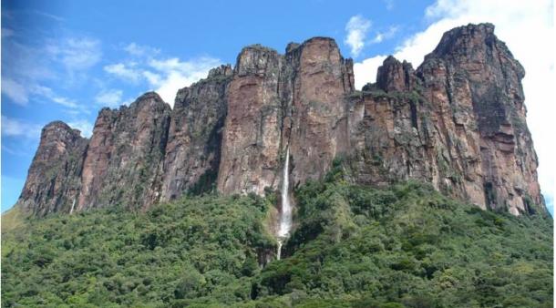 Salah satu daerah tempat ditemukannya situs seni cadas di Venezuela adalah di dekat Air Terjun Angel, air terjun daratan tertinggi di Bumi. (José Miguel Pérez-Gómez)