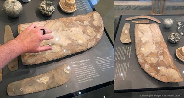 Oversized flint knife at the Ashmolean Museum said to be 'ceremonial'. Photos by Hugh Newman.