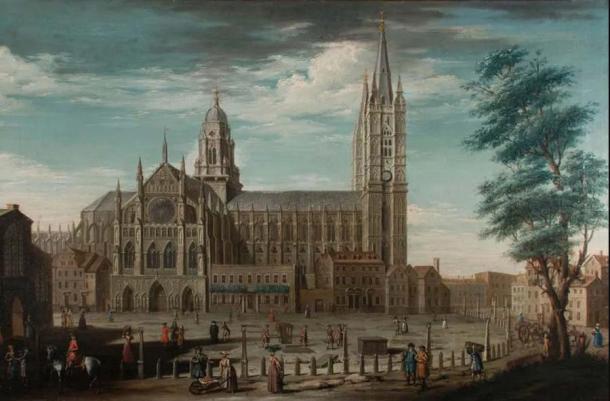 Painting by Pietro Fabris, which shows the long-lost Westminster Abbey Sacristy at its center. (Westminster Abbey)